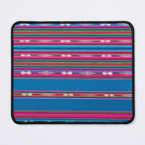 Item preview, Teal pink mexican embroidery mexican poncho stripes fabric vibrant decor designed and sold by T-Mex.