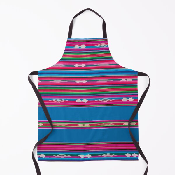 Item preview, Teal pink mexican embroidery mexican poncho stripes fabric vibrant decor designed and sold by T-Mex.