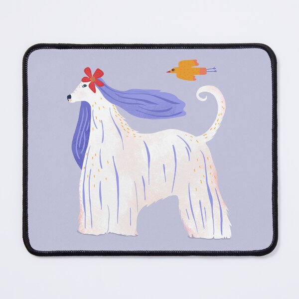 Item preview, Cute Afghan Hound with flower and bird friend designed and sold by Kathy Osborne Studio.