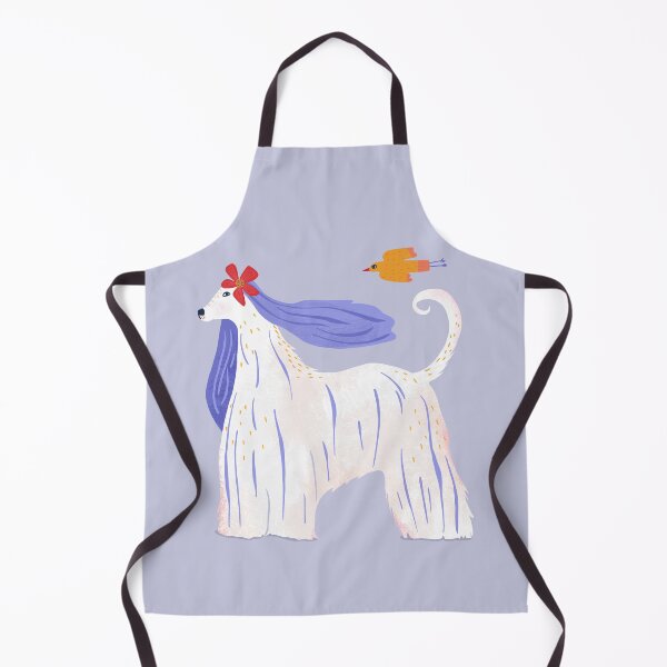 Item preview, Cute Afghan Hound with flower and bird friend designed and sold by Kathy Osborne Studio.
