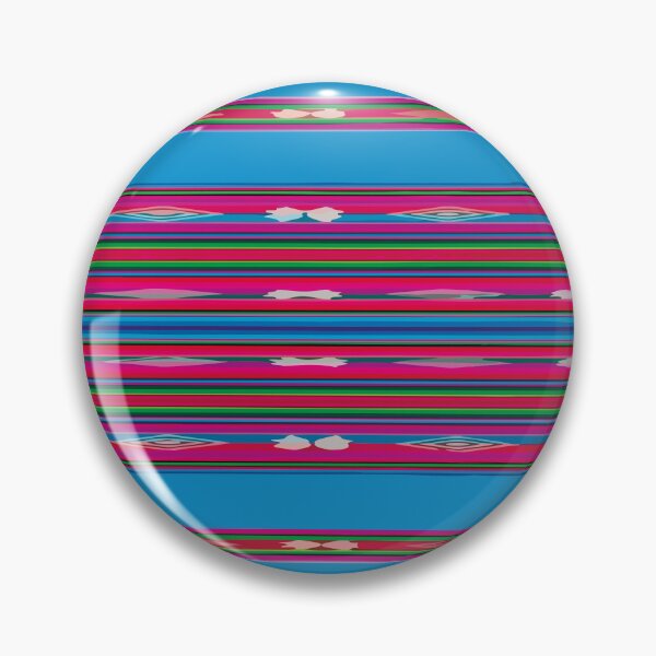 Item preview, Blue pink mexican poncho vibrant textile mexican blanket folk art designed and sold by T-Mex.