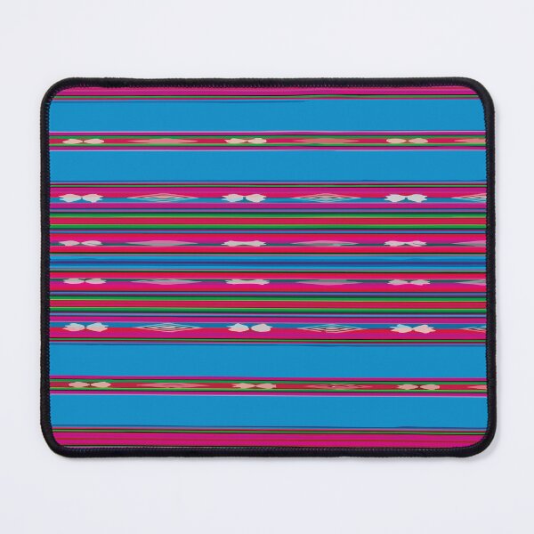 Item preview, Blue pink mexican poncho vibrant textile mexican blanket folk art designed and sold by T-Mex.
