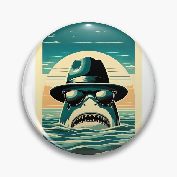Item preview, Shark in Sunglasses Aloha Retro Hawaii Beach Jawsome  designed and sold by ArtFromBeyond.