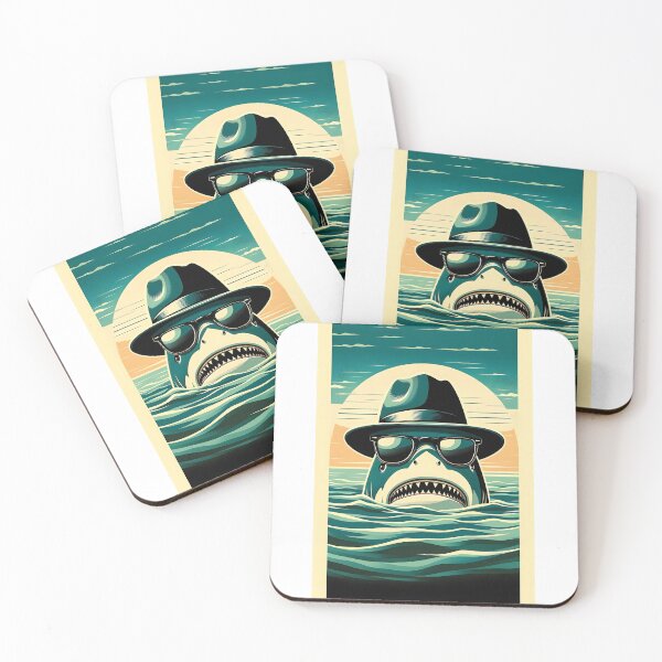 Item preview, Shark in Sunglasses Aloha Retro Hawaii Beach Jawsome  designed and sold by ArtFromBeyond.
