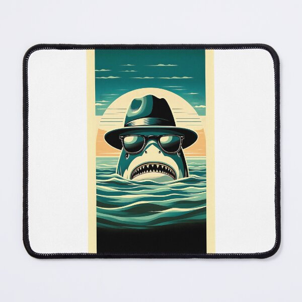 Item preview, Shark in Sunglasses Aloha Retro Hawaii Beach Jawsome designed and sold by ArtFromBeyond.