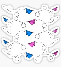 Blue and Pink Airplanes Sticker