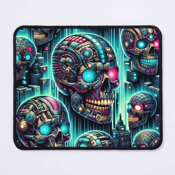 Item preview, Cyberpunk Skulls Print Pattern designed and sold by PinUpPizzazz.