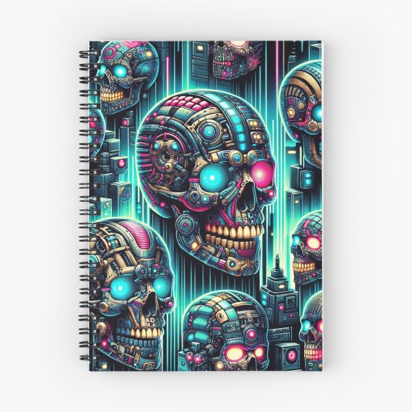 Item preview, Cyberpunk Skulls Print Pattern designed and sold by PinUpPizzazz.