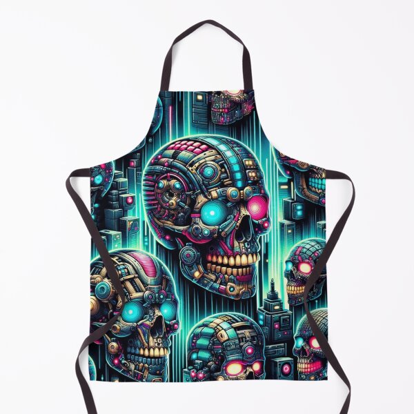 Item preview, Cyberpunk Skulls Print Pattern designed and sold by PinUpPizzazz.