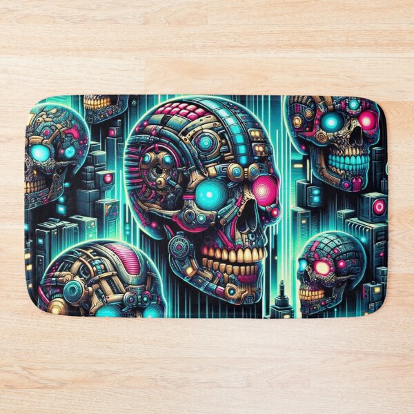 Item preview, Cyberpunk Skulls Print Pattern designed and sold by PinUpPizzazz.