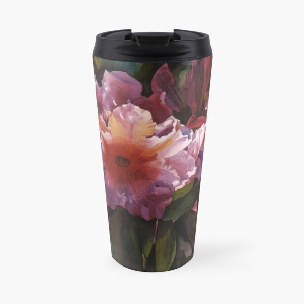 Watercolor "Autumn Gold" Rhododendron Travel Mug