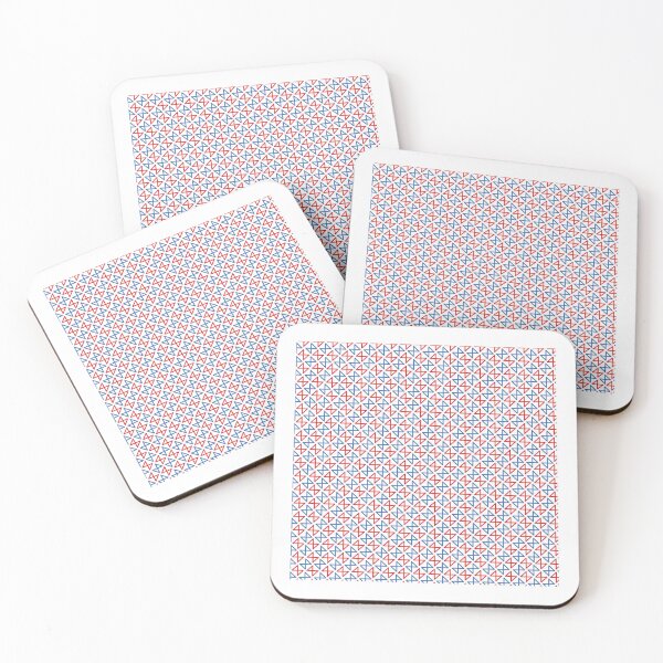 Item preview, Red & Blue Triangle Figure Eight Enduring White Stencils designed and sold by Alchemy-A-La-G.