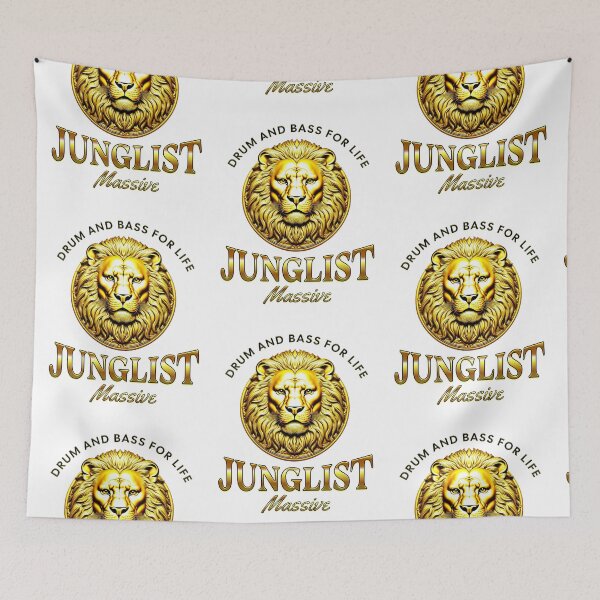 Item preview, JUNGLIST - Gold DNB Lion (Gold/black)  designed and sold by Discothreadz.