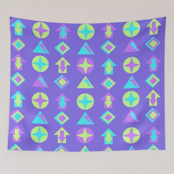 Item preview, Blue Purple Green Repeating Pattern Simple Shapes designed and sold by opinionsarefact.