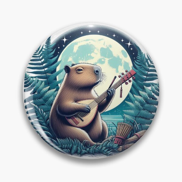 Item preview, Capy Plays Instruments Under the Moonlight1 designed and sold by Capybara Art Lover.