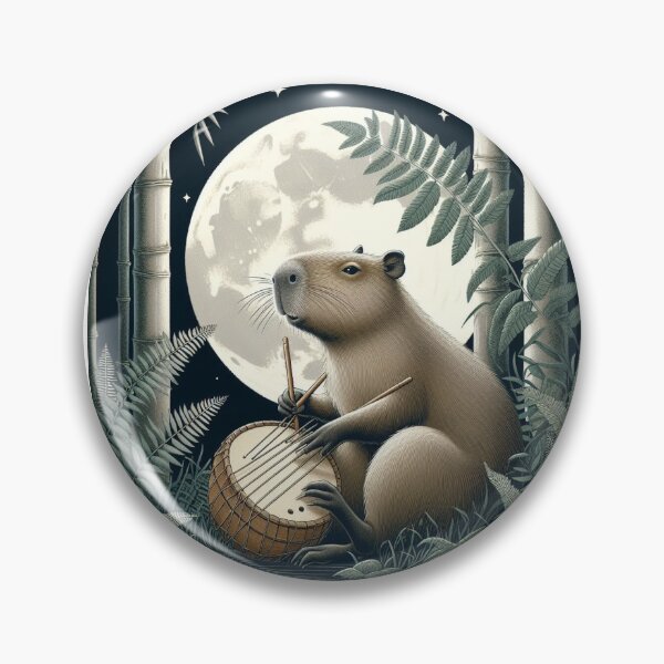 Item preview, Capy Plays Instruments Under the Moonlight2 designed and sold by Capybara Art Lover.