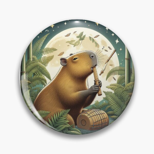 Item preview, Capy Plays Instruments Under the Moonlight3 designed and sold by Capybara Art Lover.