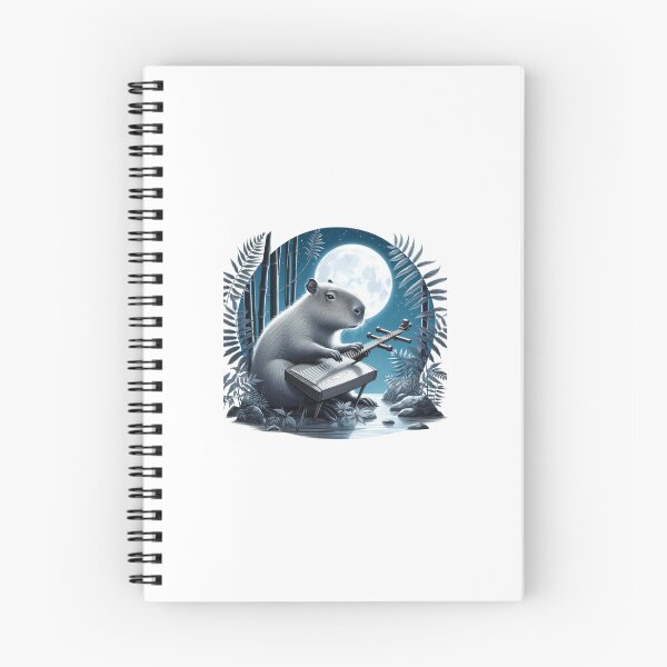 Item preview, Capy Plays Instruments Under the Moonlight5 designed and sold by Capybara Art Lover.