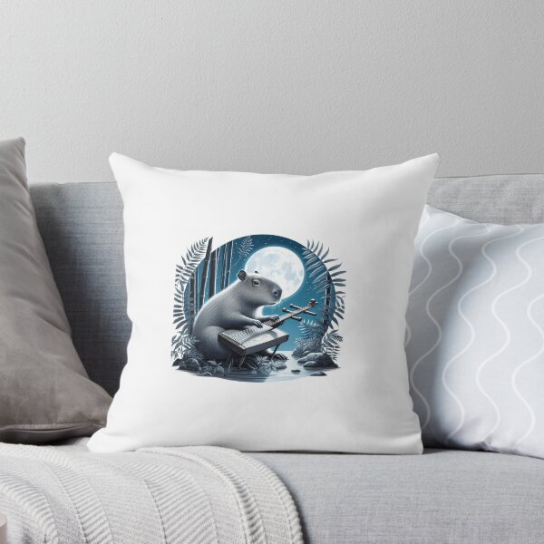 Item preview, Capy Plays Instruments Under the Moonlight5 designed and sold by Capybara Art Lover.