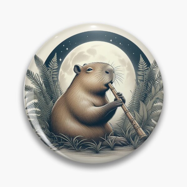Item preview, Capy Plays Instruments Under the Moonlight7 designed and sold by Capybara Art Lover.