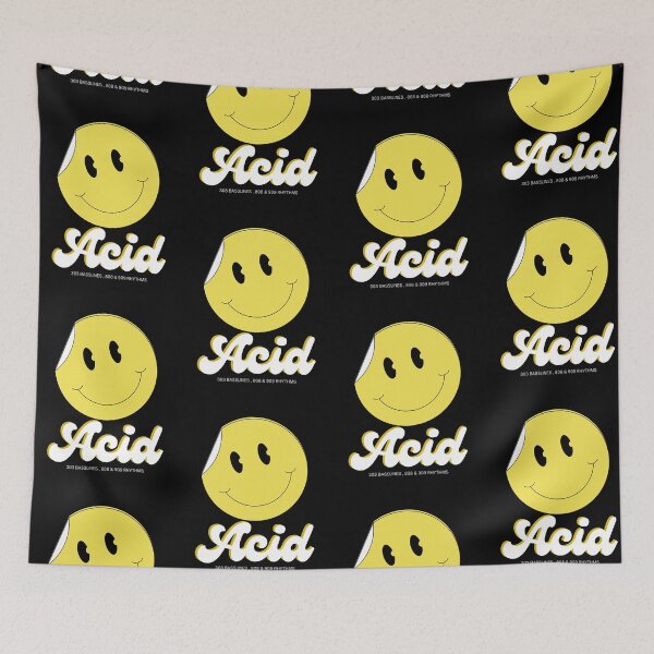 Item preview, ACID HOUSE  - Smiley Sticker Peel (White)  designed and sold by Discothreadz.