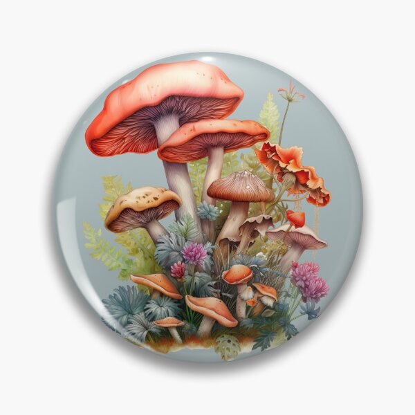 Item preview, Mushroom Fungi Fungus Toadstool Shroom Button Oyster Cremini Chantrelle Porcini Enoki Shiitake Morel Psychedelic Fern Flower Forest designed and sold by Sarcastic Narwhal.