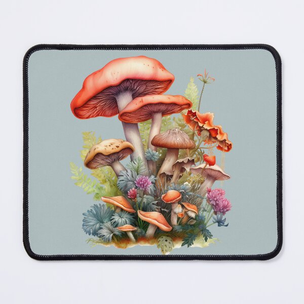 Item preview, Mushroom Fungi Fungus Toadstool Shroom Button Oyster Cremini Chantrelle Porcini Enoki Shiitake Morel Psychedelic Fern Flower Forest designed and sold by Sarcastic Narwhal.