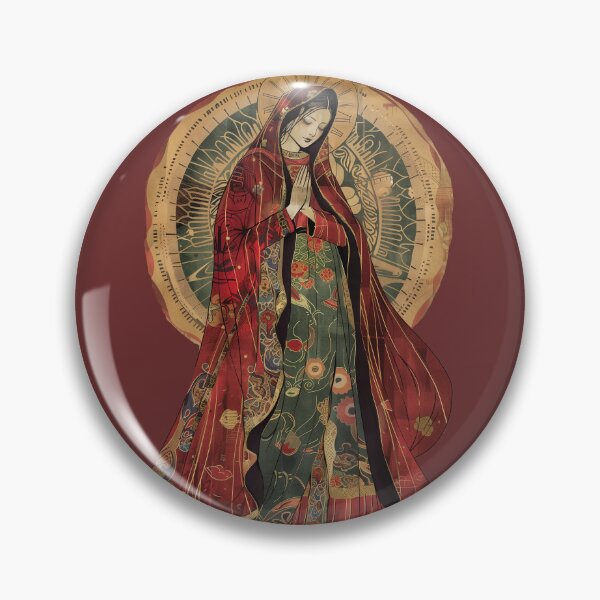 Item preview, "Modern Japanese Art Pattern: Our Lady of Guadalupe" designed and sold by 33wolvesdesigns.