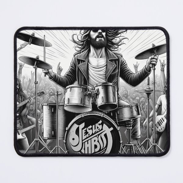 Item preview, Jesus In A Rock Metal Band designed and sold by PetteriTyppo.