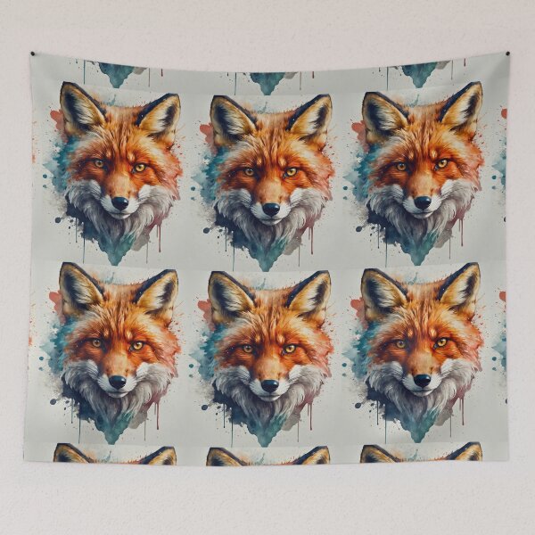 Artikelvorschau, Fuchsporträt entworfen und verkauft von FoxVibes.