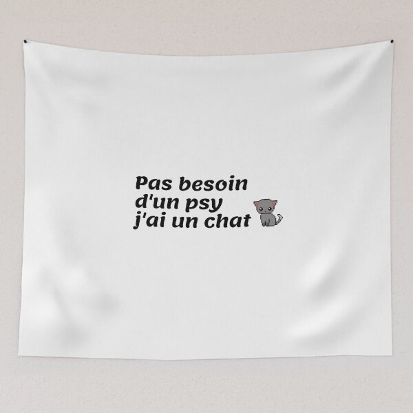 Item preview, Pas besoin d'un psy j'ai un chat designed and sold by lazaretand-shop.
