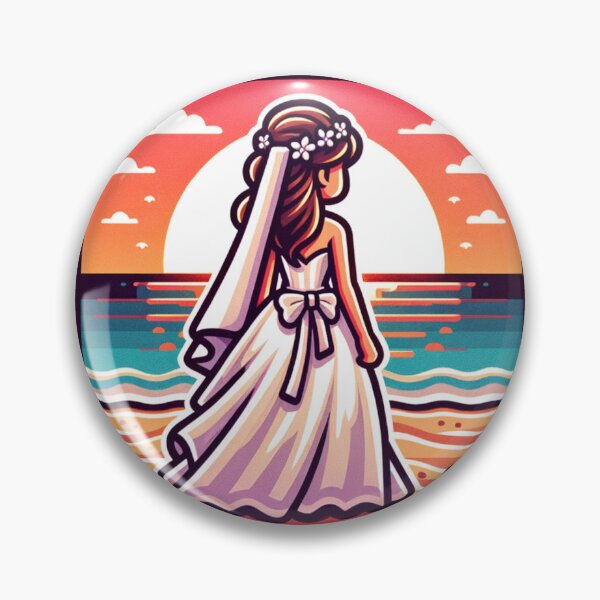 Item preview, Bride on the Beach with a Sunset designed and sold by PassionforLove.