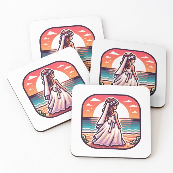 Item preview, Bride on the Beach with a Sunset designed and sold by PassionforLove.