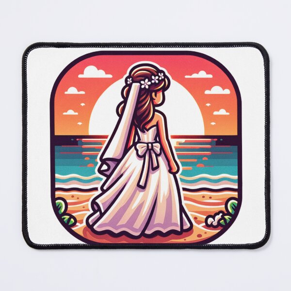 Item preview, Bride on the Beach with a Sunset designed and sold by PassionforLove.