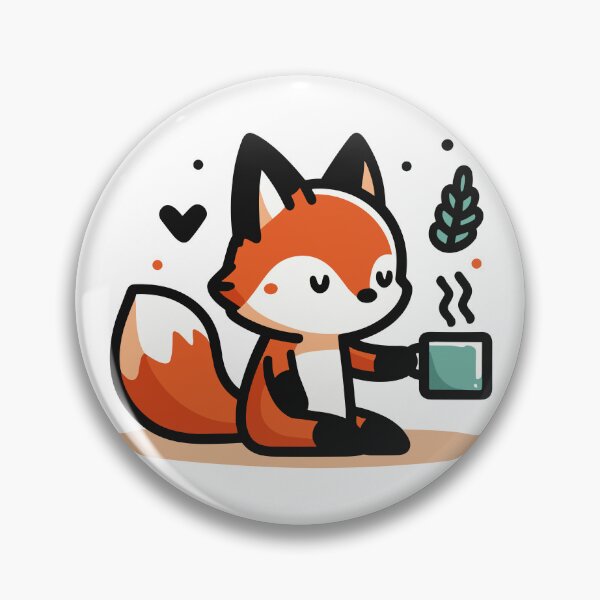 Item preview, Cute Fox Drinking Coffee designed and sold by BluRockDesigns.