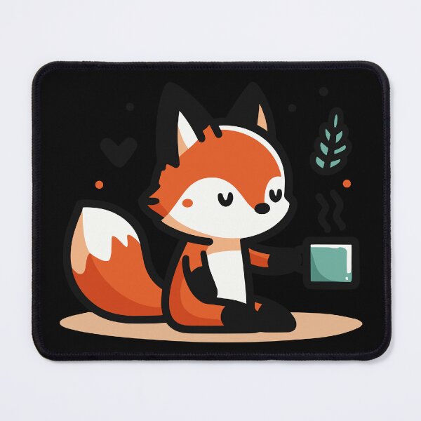 Item preview, Cute Fox Drinking Coffee designed and sold by BluRockDesigns.