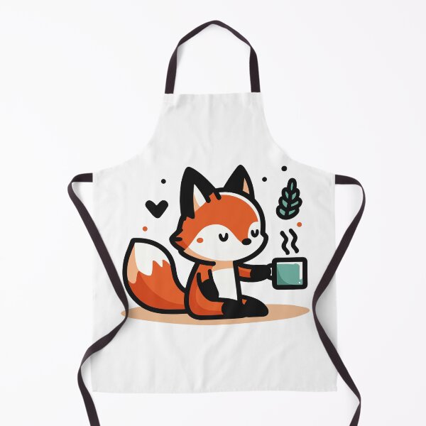 Item preview, Cute Fox Drinking Coffee designed and sold by BluRockDesigns.