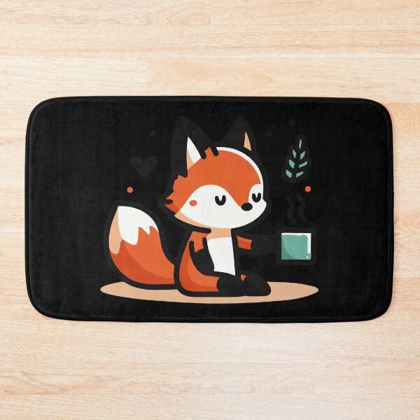 Item preview, Cute Fox Drinking Coffee designed and sold by BluRockDesigns.