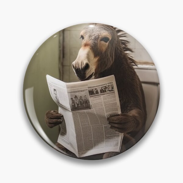 Item preview, Donkey Sitting on the Toilet Reading a Newspaper designed and sold by RobertoGreen.