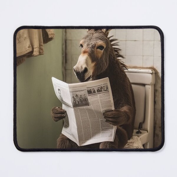 Item preview, Donkey Sitting on the Toilet Reading a Newspaper designed and sold by RobertoGreen.