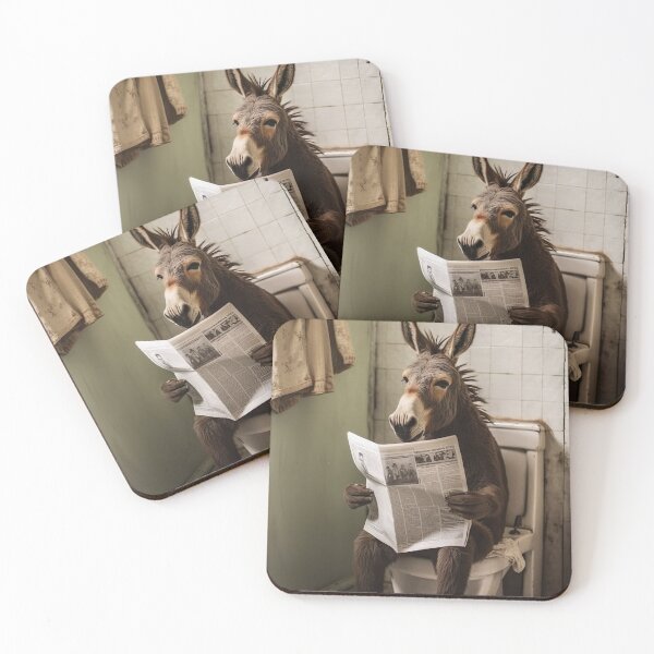 Item preview, Donkey Sitting on the Toilet Reading a Newspaper designed and sold by RobertoGreen.