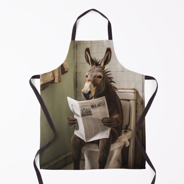 Item preview, Donkey Sitting on the Toilet Reading a Newspaper designed and sold by RobertoGreen.