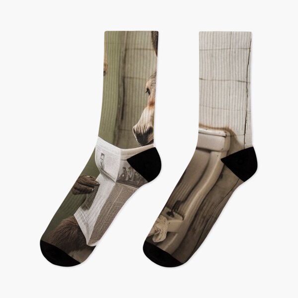 Item preview, Donkey Sitting on the Toilet Reading a Newspaper designed and sold by RobertoGreen.