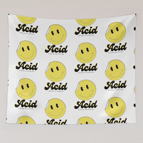 Item preview, ACID HOUSE  - Smiley Sticker Peel (Black)  designed and sold by Discothreadz.