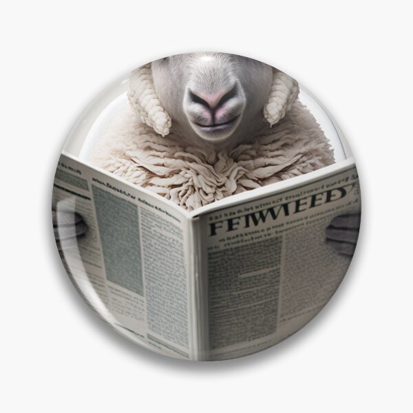 Item preview, Sheep Sitting on the Toilet Reading a Newspaper designed and sold by RobertoGreen.