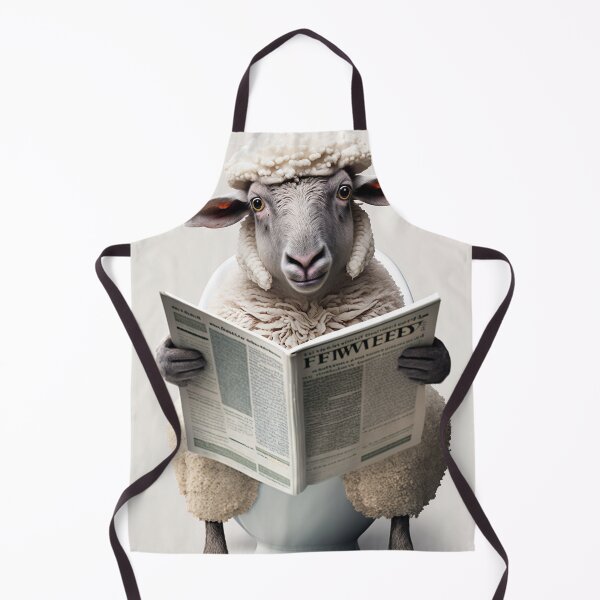 Item preview, Sheep Sitting on the Toilet Reading a Newspaper designed and sold by RobertoGreen.