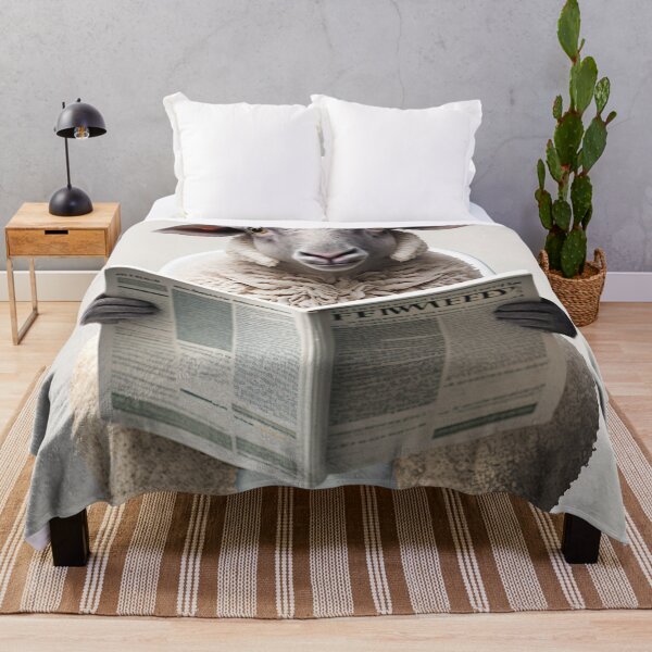Item preview, Sheep Sitting on the Toilet Reading a Newspaper designed and sold by RobertoGreen.