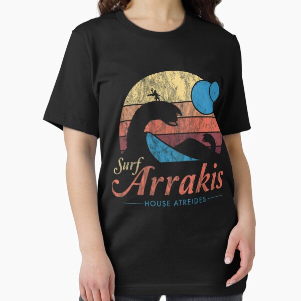 Vista previa del artículo con la obra «Visita Arrakis Vintage Distressed Surf Dune Ciencia ficción», diseñado y vendido por SONLEI.