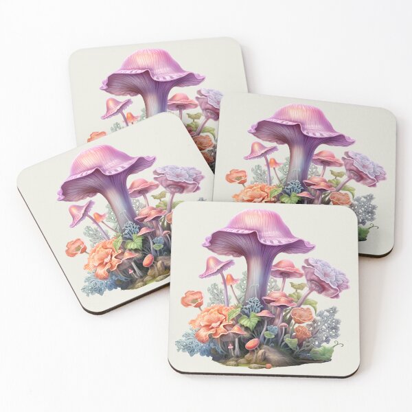 Item preview, Mushroom Fungi Fungus Toadstool Shroom Button Oyster Cremini Chantrelle Porcini Enoki Shiitake Morel Psychedelic Fern Flower Forest designed and sold by Sarcastic Narwhal.
