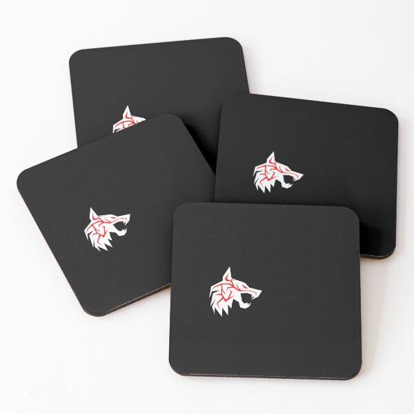Item preview, White wolf with red eyes and black letters designed and sold by the Zarock Shop.